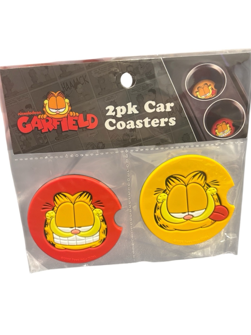 Nickelodeon Garfield Red & Yellow 2pk Car Coasters